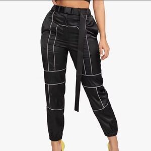 Stylish Reflective Black Jogger Pants